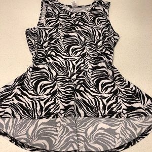 Zebra Print Peplum Top